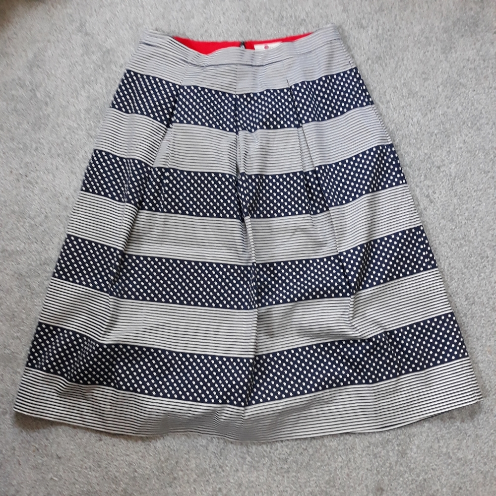 Boden Navy Striped Skirt size 8